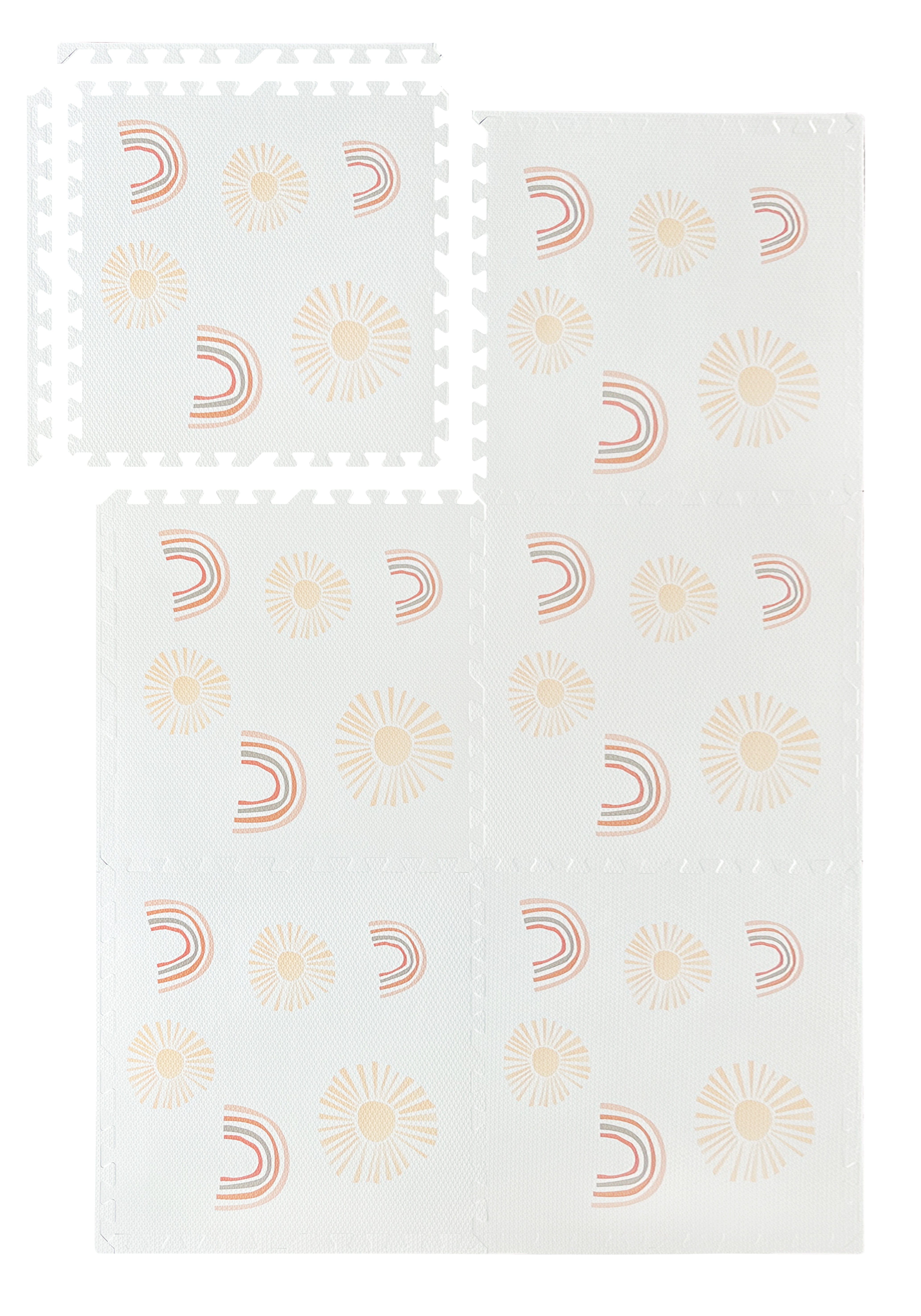 MeowBaby Foam Puzzle Mat – Beige Educational Mat | 6 elements