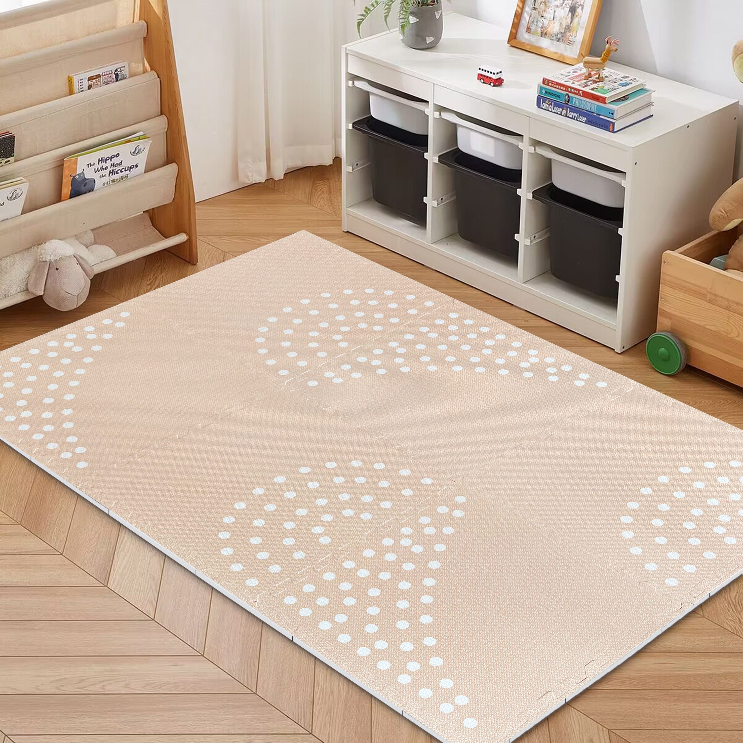 MeowBaby Foam Puzzle Mat – Beige Educational Mat | 6 elements