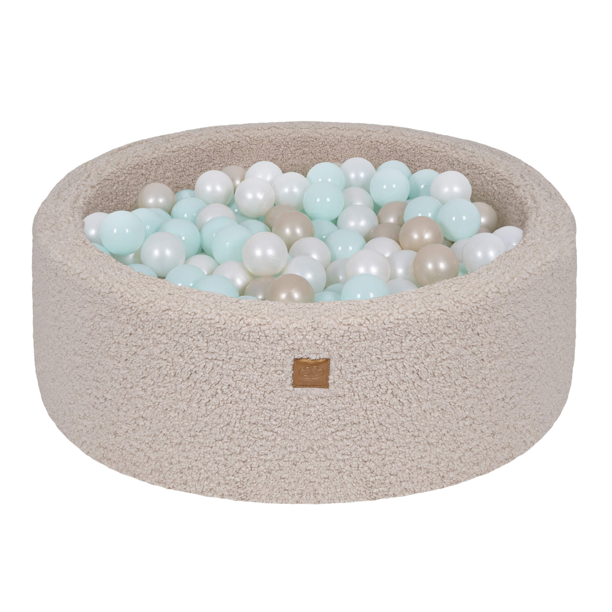 Meowbaby Bearly Baby Ball Pit Light Gray 200 balls: Mint Pearl, White Pearl, Light Gold Pearl