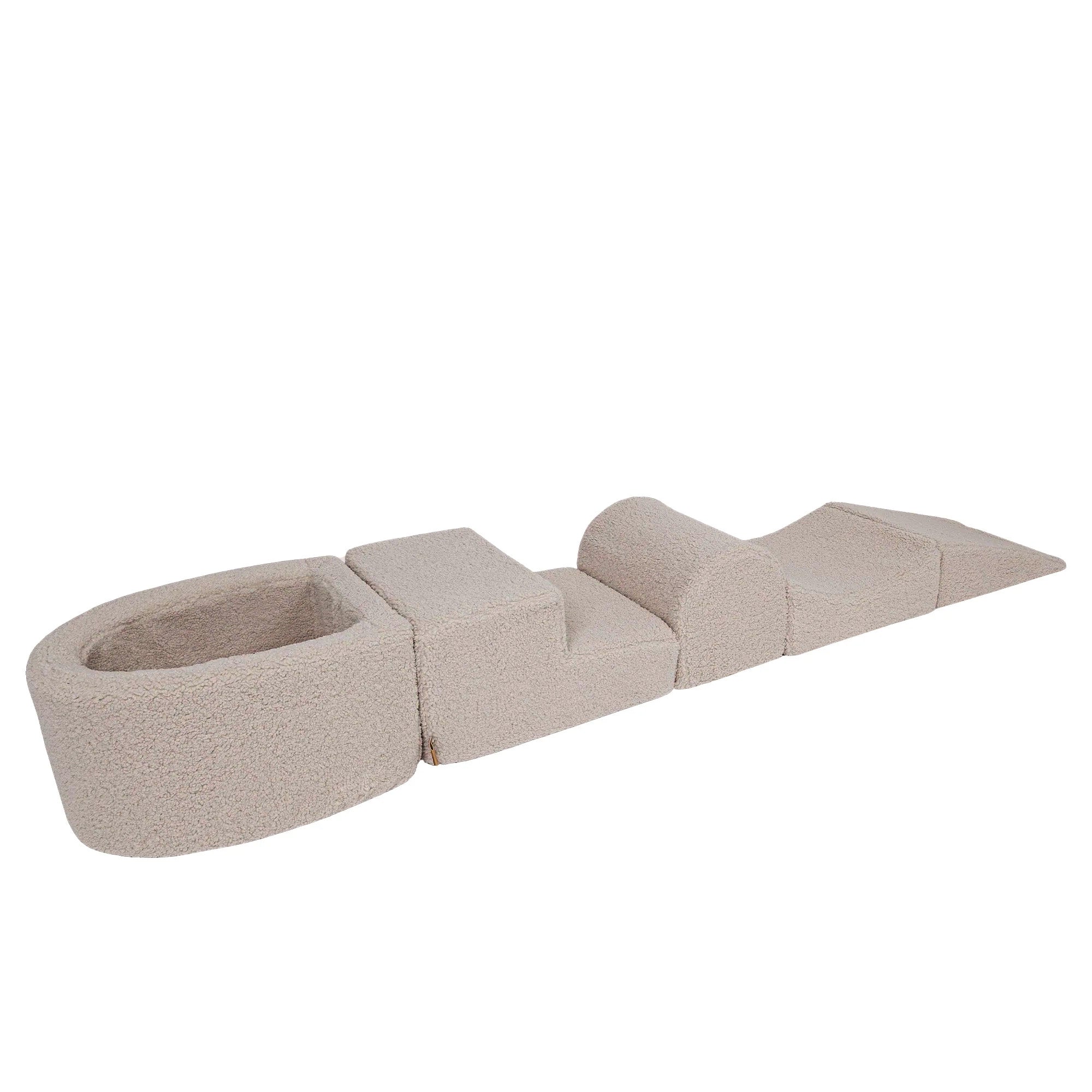 Bearly Kids Foam Climbing Blocks Light Grey - Baby Soft Play Set | Balls to Choose