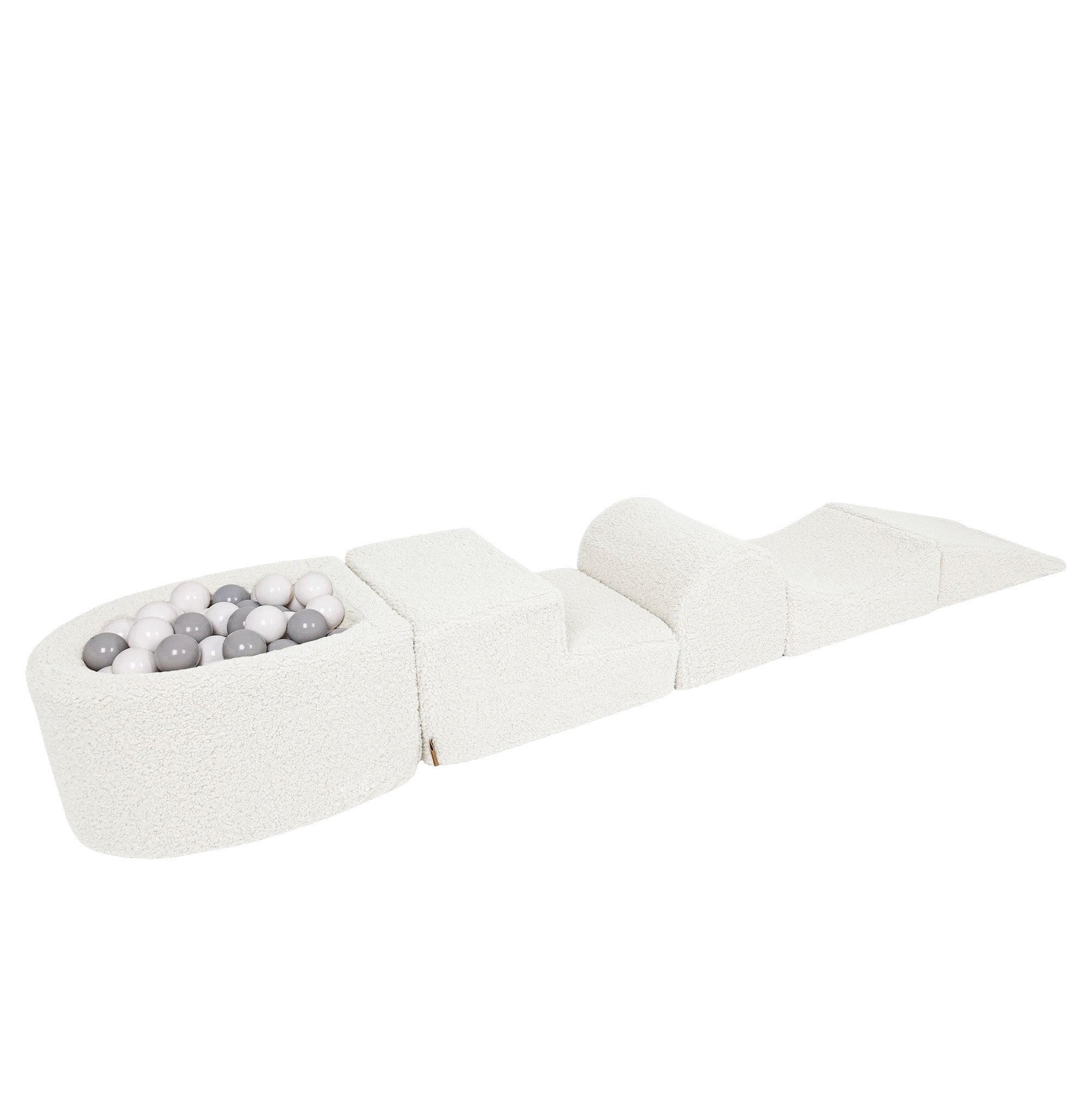 Bearly Kids Foam Climbing Blocks White - Baby Soft Play Set | Balls to Choose