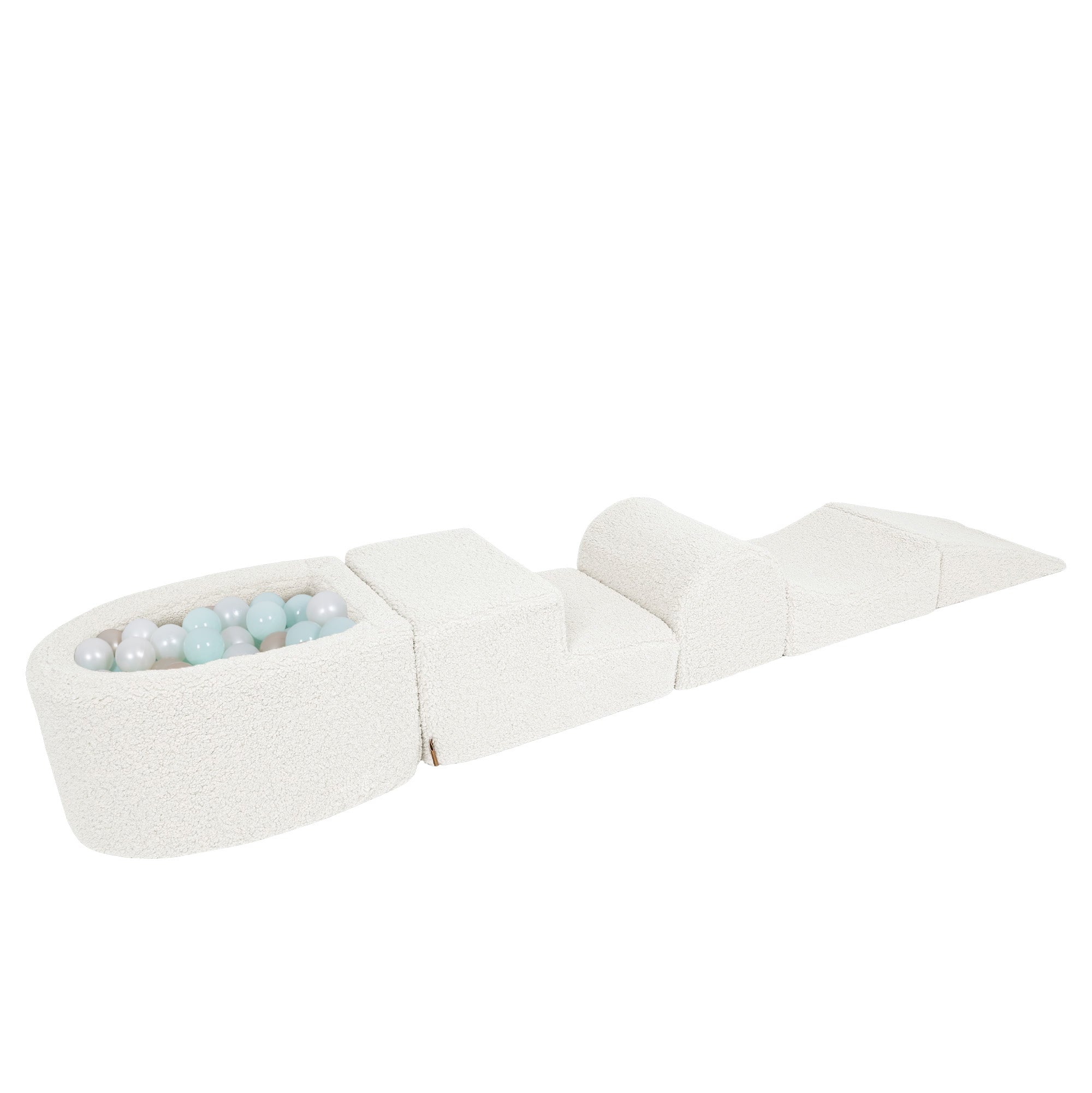 Meowbaby Bearly Foam Playground Off White 5 Elements 100 balls: Mint Pearl, White Pearl, Light Gold Pearl