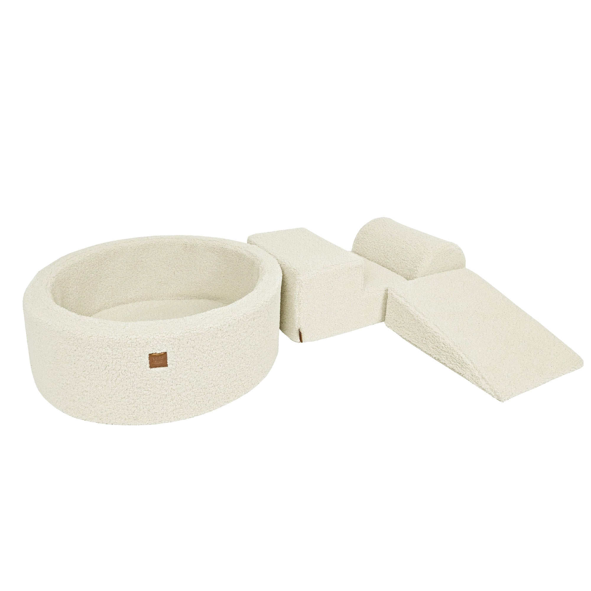 Bearly Kids Foam Climbing Blocks Cream - Baby Soft Play Set | Balls to Choose