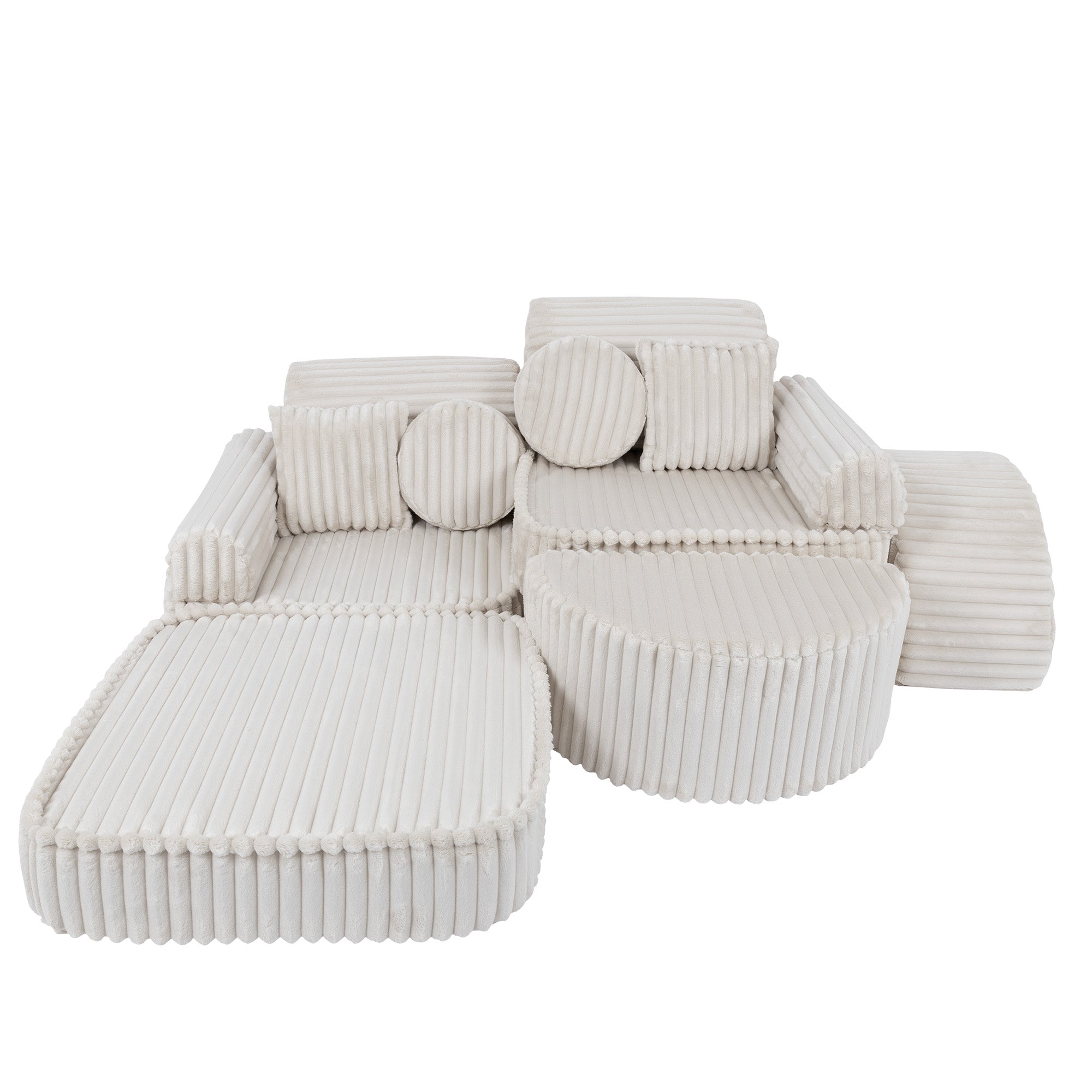 Meowbaby Churros Pocket Sofa Max Cotton Candy White