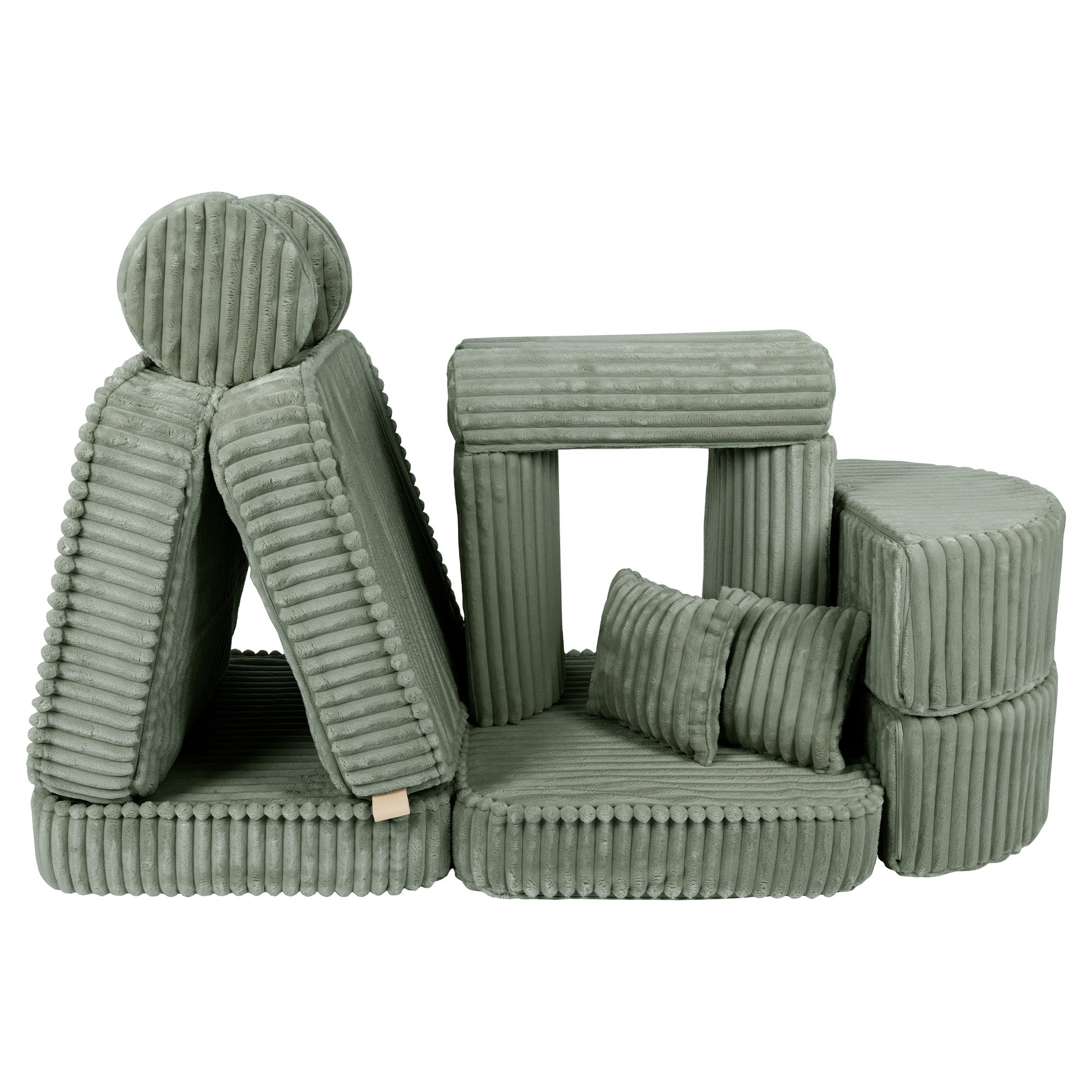 Meowbaby Churros Pocket Sofa Max Olive Sage Green