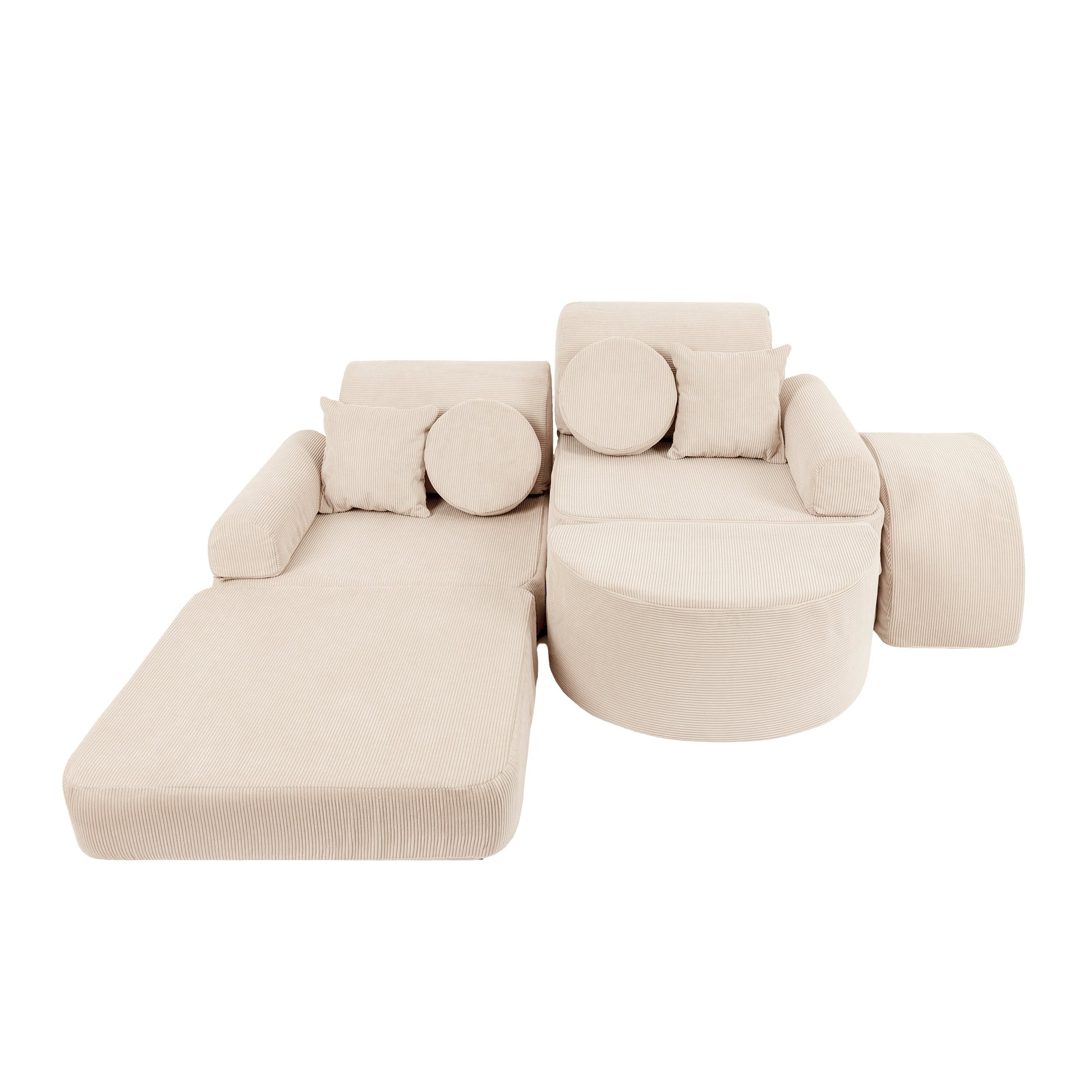 MeowBaby Slimcord Play Sofa Max – Modular Kids Play Sofa Bed | 12 Pieces