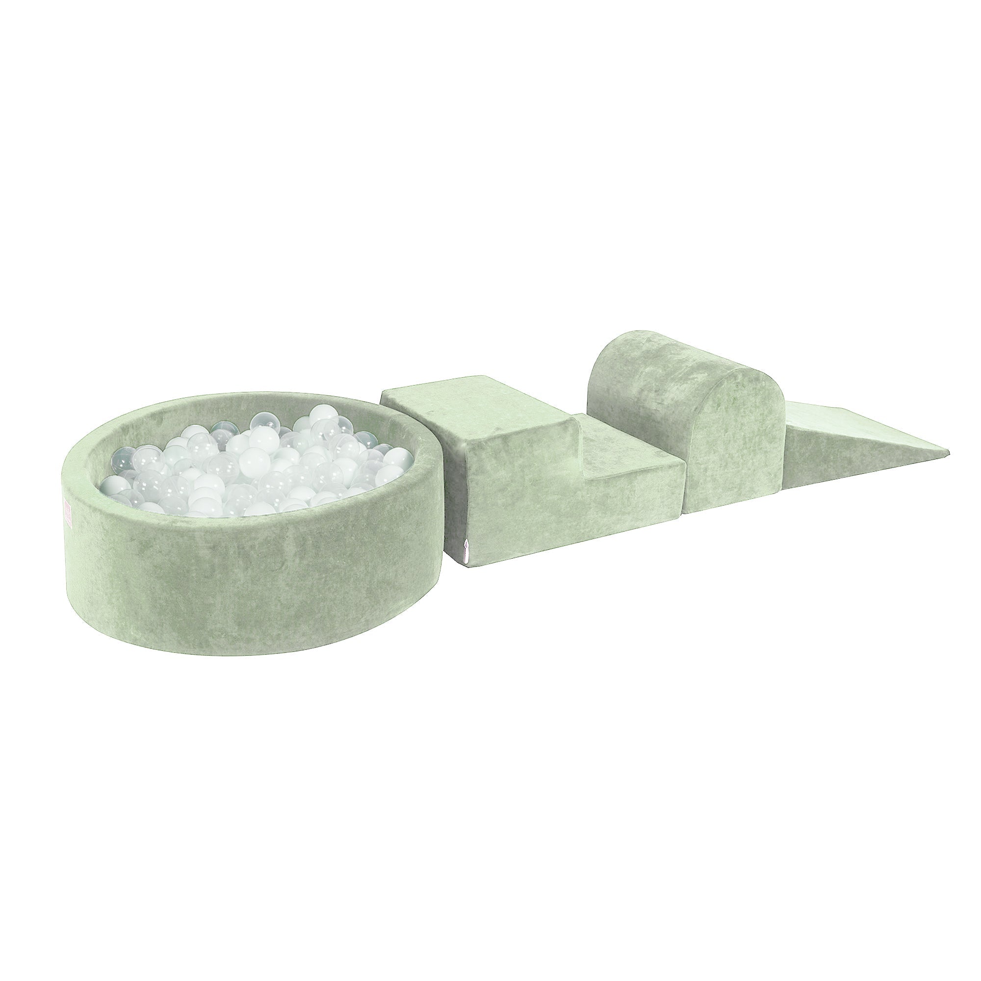 Velvet Kids Foam Climbing Blocks Sage Green - Baby Soft Play Set | Balls to Choose