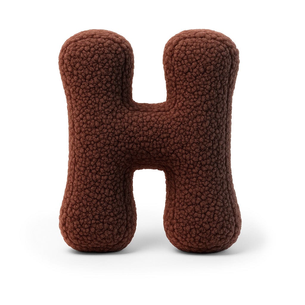 Meowbaby Alphabet Letter Pillow Dark Brown | Bearly