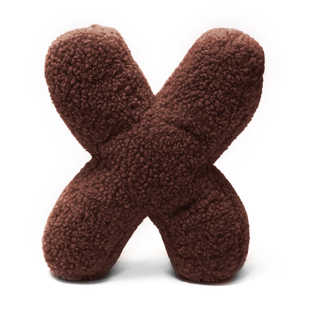 Meowbaby Alphabet Letter Pillow Dark Brown | Bearly