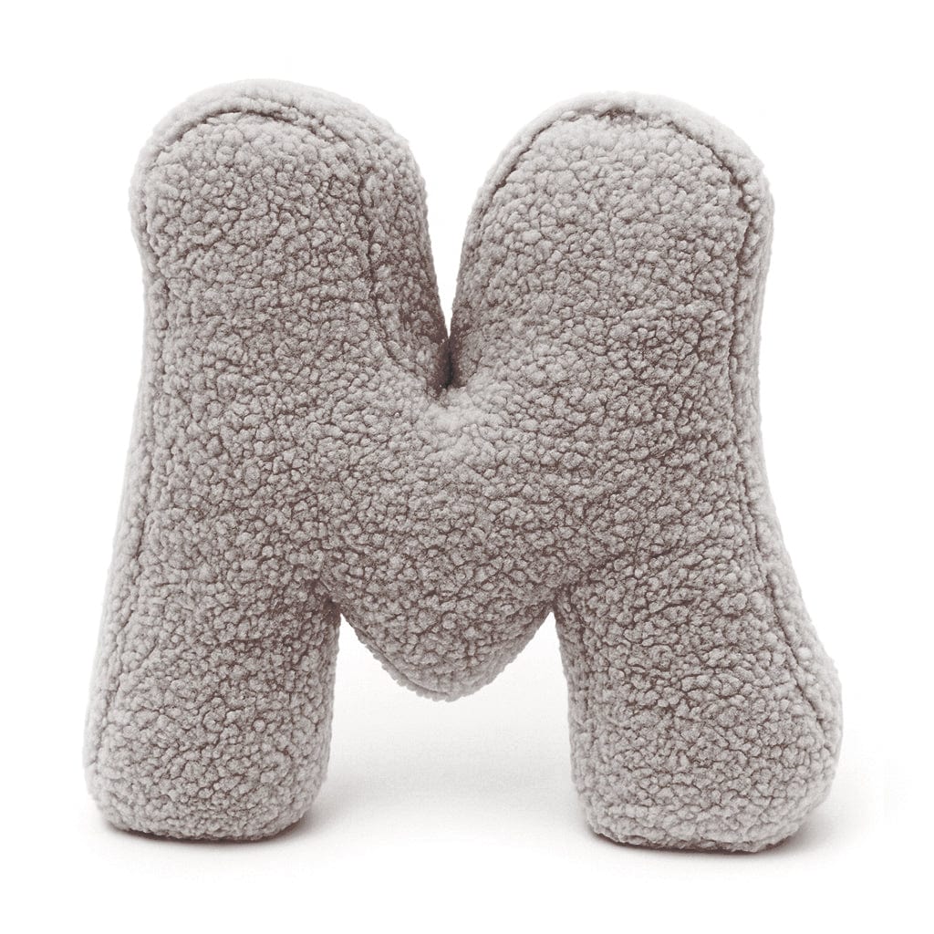 Meowbaby Alphabet Letter Pillow Light Gray | Bearly