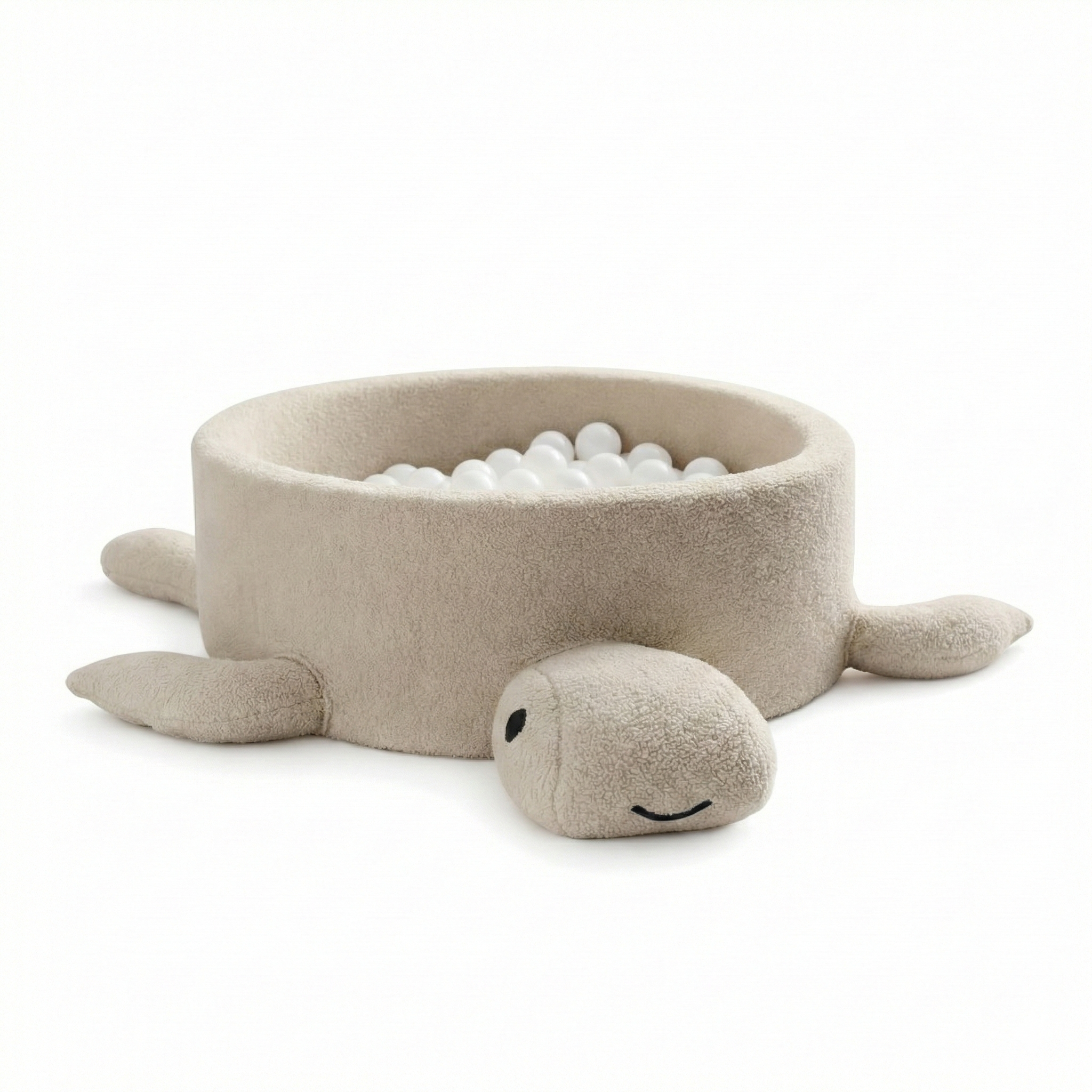 Ball Pit for Children – Turtle | Balls to Choose | Oat Biscuit Beige | Boucle