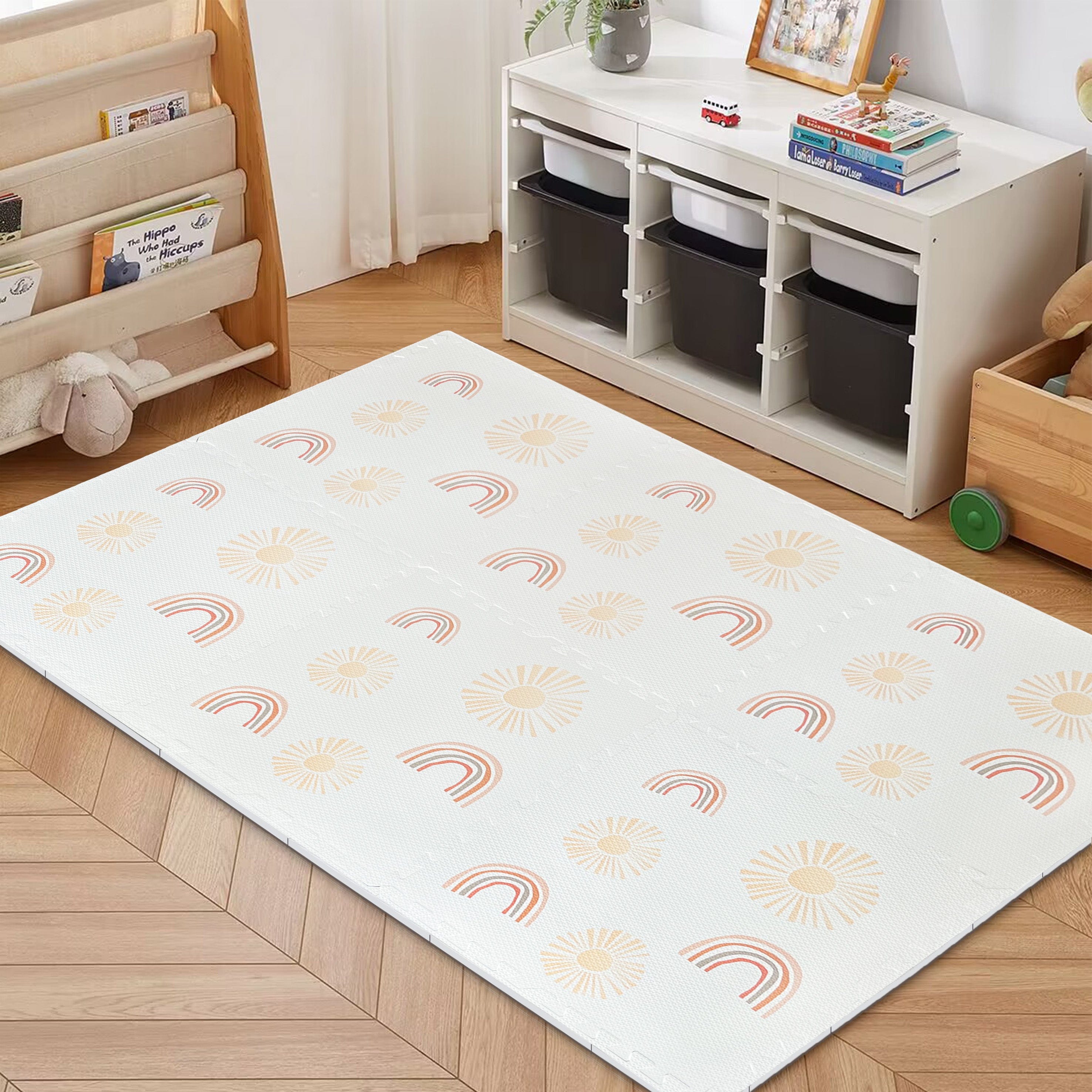 MeowBaby Foam Puzzle Mat – Beige Educational Mat | 6 elements