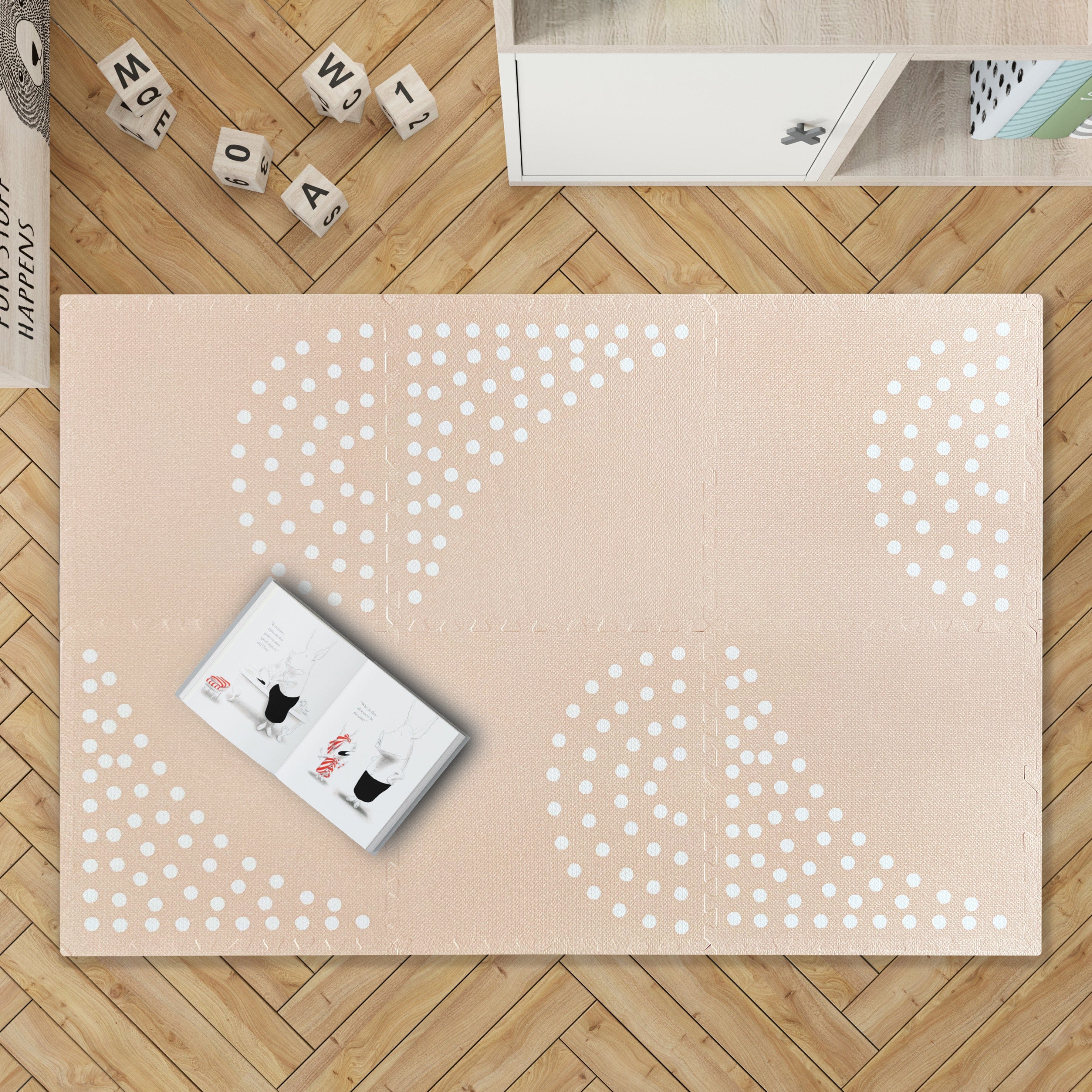 MeowBaby Foam Puzzle Mat – Beige Educational Mat | 6 elements