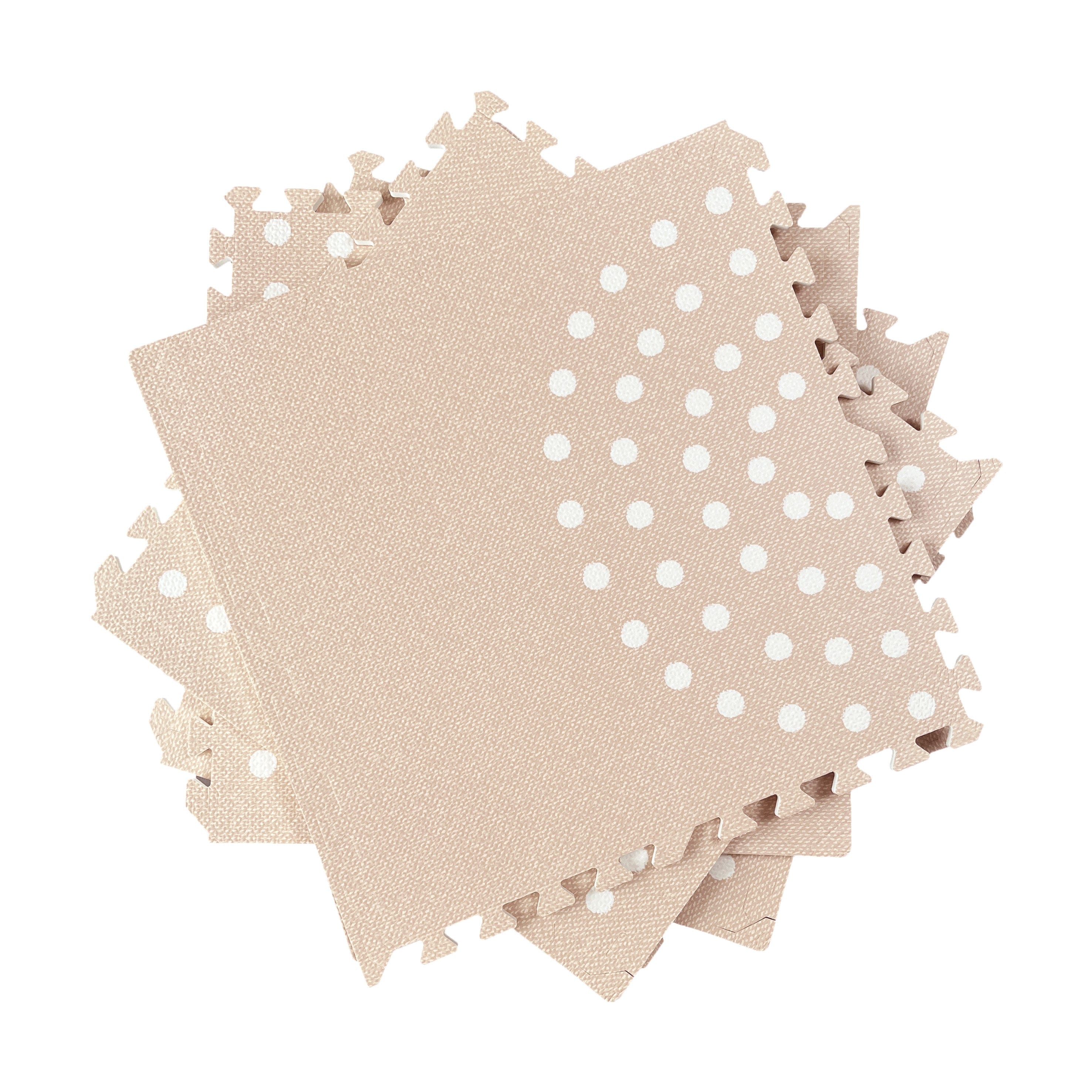 MeowBaby Foam Puzzle Mat – Beige Educational Mat | 6 elements