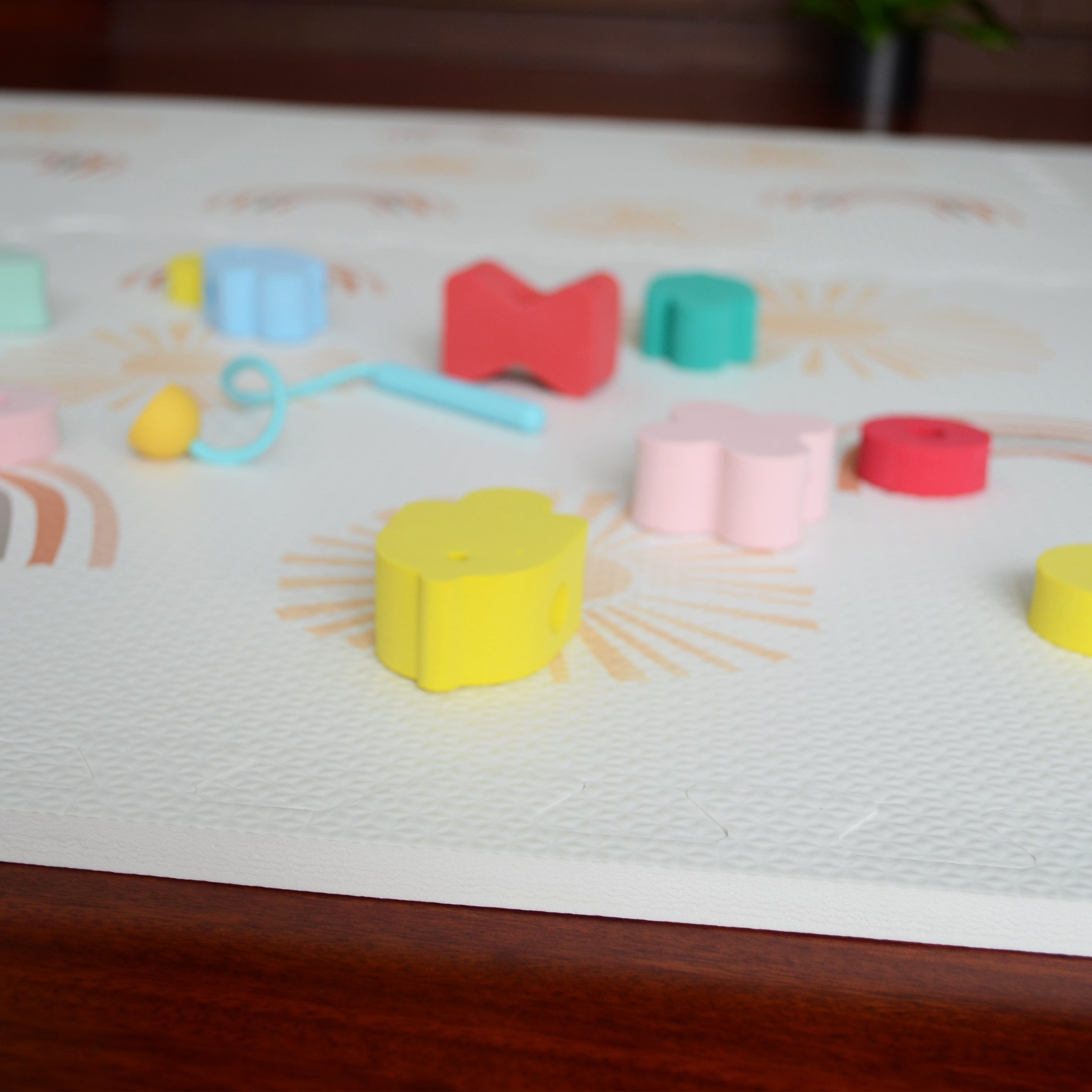 MeowBaby Foam Puzzle Mat – Beige Educational Mat | 6 elements