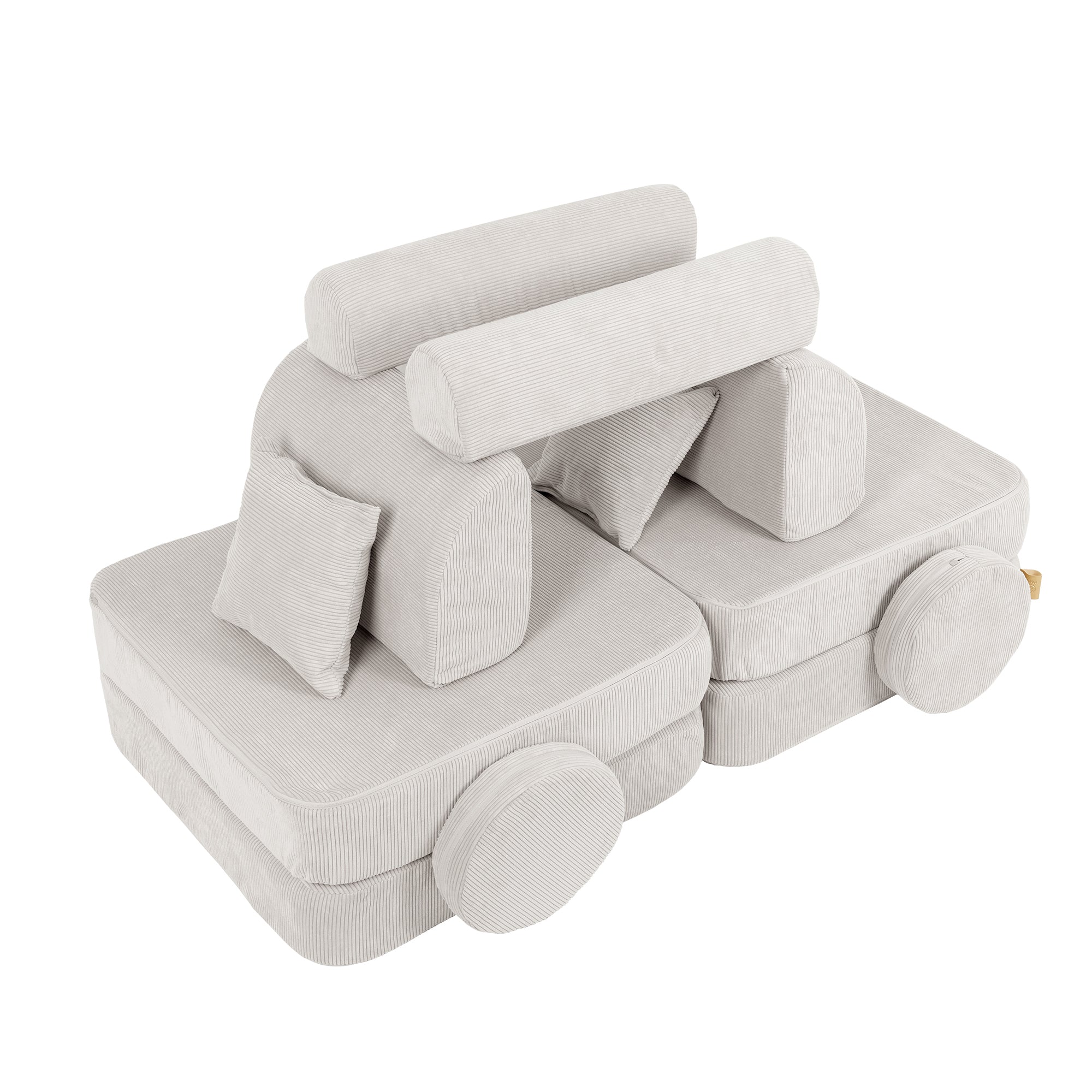 MeowBaby Slimcord Play Sofa Plus – Modular Kids Play Sofa Bed | 10 Pieces