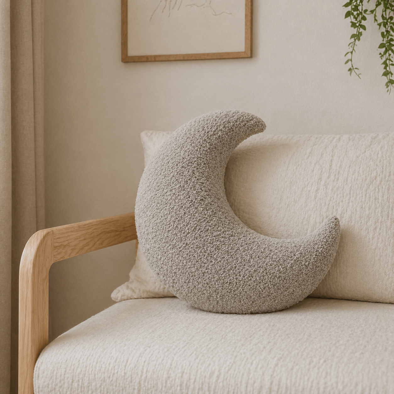 Meowbaby Decorative Pillow for Children Moon – Soft and Stylish | Boucle