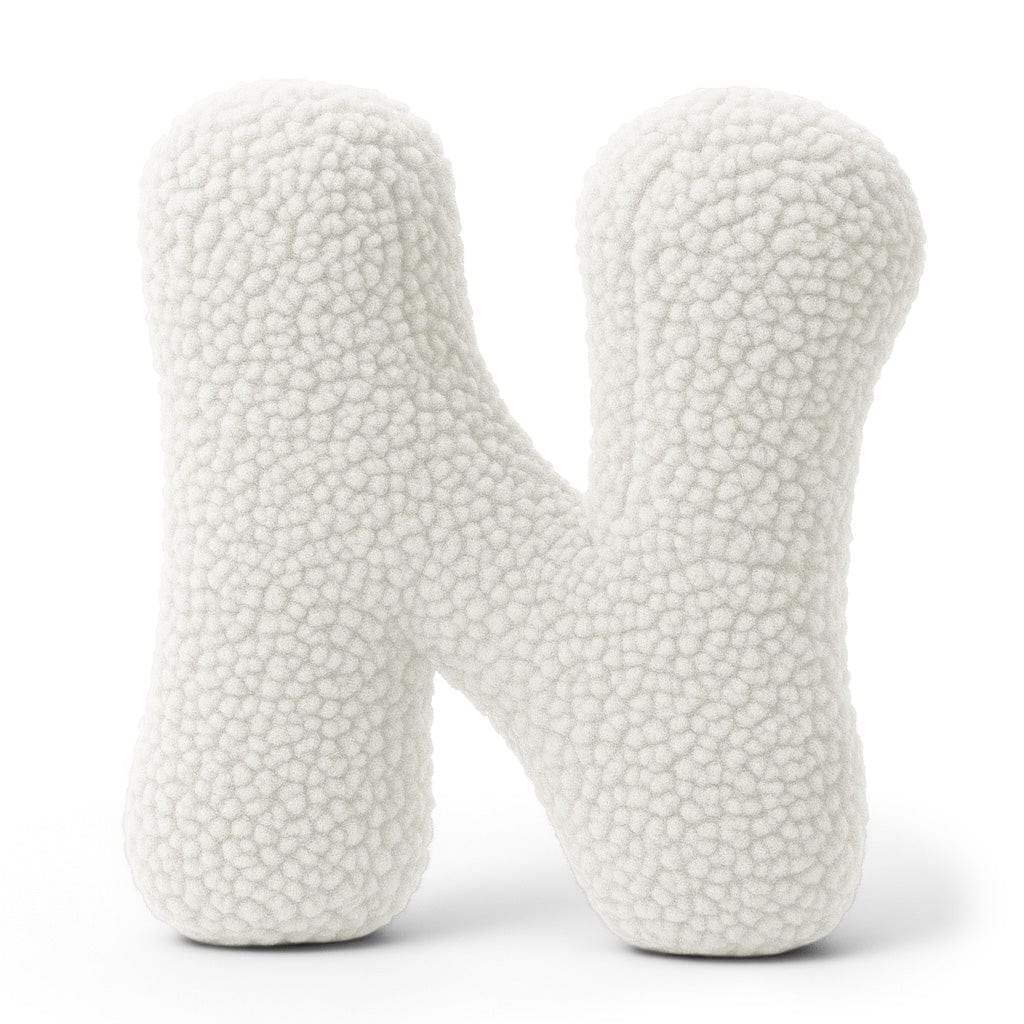 Meowbaby Alphabet Letter Pillow Off White | Bearly