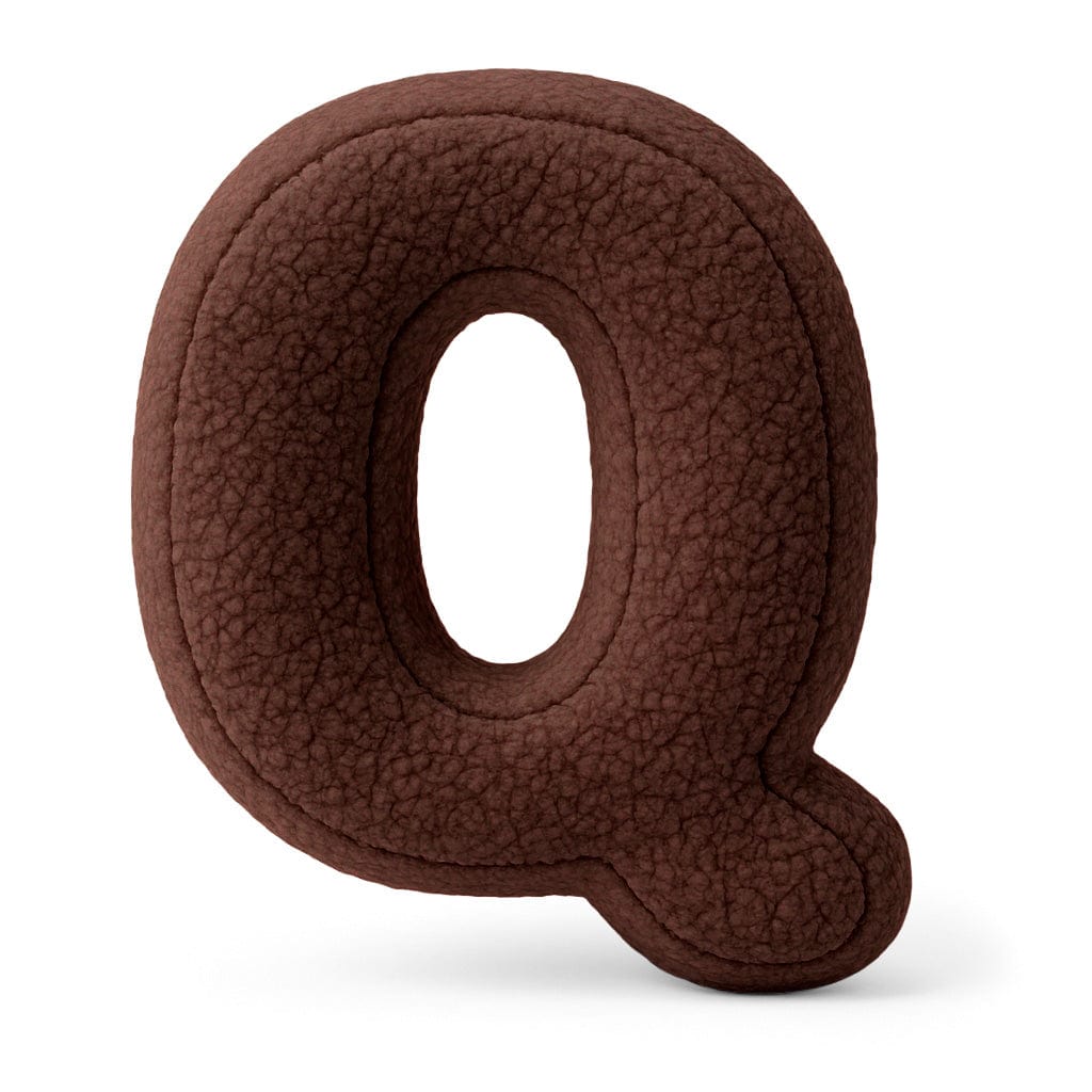 Meowbaby Alphabet Letter Pillow Dark Brown | Bearly