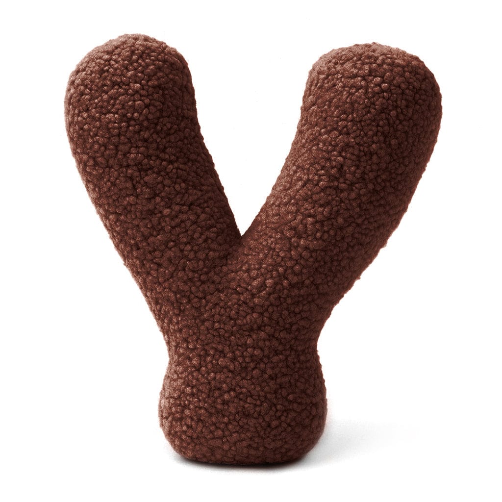 Meowbaby Alphabet Letter Pillow Dark Brown | Bearly