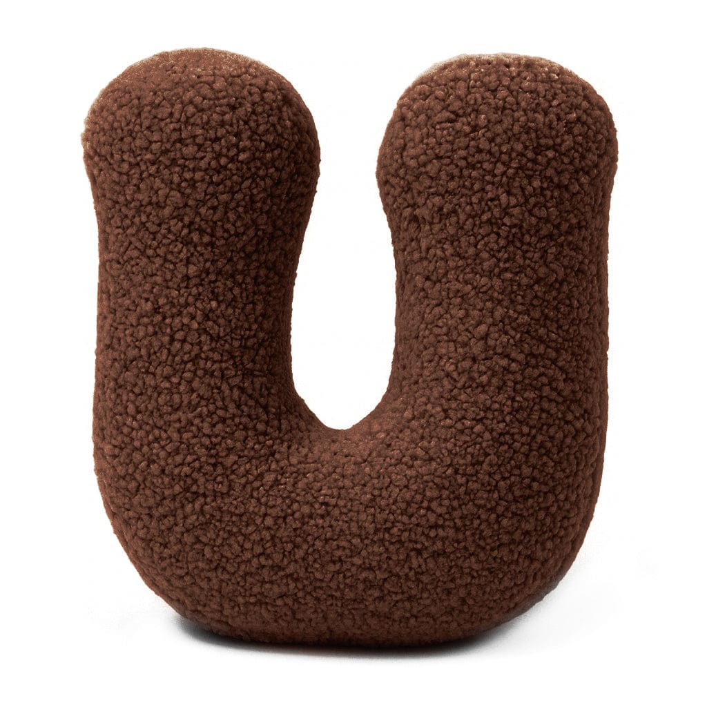 Meowbaby Alphabet Letter Pillow Dark Brown | Bearly